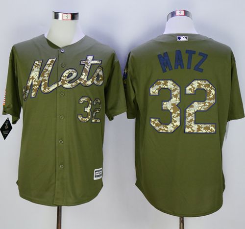 Mets #32 Steven Matz Green Camo New Cool Base Stitched MLB Jersey - Click Image to Close
